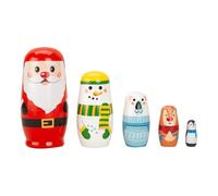 Generico Christmas Nesting Dolls | 5 Pieces Wooden Christmas Stacking Toy S| Santa Claus Elk Snowman Nested Toyys- For Toddler Boys Introducing The Novelty Santa Claus Elk Snowman Nested Toys, A Delig