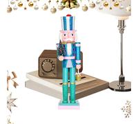 Generico Christmas Nutcracker Ornament - 38cm Wooden Figurine Festive Decoration, Handcrafted Seasonal Collectible, Traditional Holiday Accessory for Cabinet, Dining Table and Parties, 10.5x9x38cm