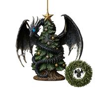 Generico Christmas Ornaments - Dragon Figurine | Resin Ornament, Dragon And Dragonling Parental Figurine for Living Room Study Office Mantel Wall Staircase Window Sill