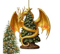 Generico Christmas Ornaments - Dragon Figurine | Resin Ornament, Dragon And Dragonling Parental Figurine for Living Room Study Office Mantel Wall Staircase Window Sill