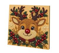 Generico Christmas Pearl Painting Kit - Santa Snowman Reindeer With Frame