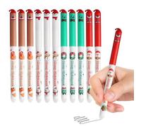 Generico Christmas Pens - Retractable Gel Pens, Erasable Click Pen, 12 Pieces Cute Cartoon Party Decor, Theme Gel Pen For Student Teens Kids Adults School Offices Note Journaling Planner Notebook