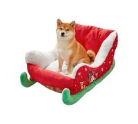 Genérico Christmas Pet Bed | Plush Christmas Sleigh Pet Cushion | Comfortable Kitten Nest - for Balcony Gathering Indoor Home Bedroom Living Room Winter Outdoor