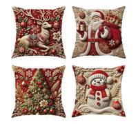 Generico Christmas Pillow Covers, 3D Visual Effect, Holiday Cushion Case, Festive Decorative Design, Throw Pillow Covers With Christmas Theme For Home Bedroom Couch Sofa Porch