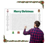 Generico Christmas Puzzle Game - Large Word Search Activity, Interactive Holiday Entertainment Poster for Home, Farmhouse, Office, School, Dining Area, And Living Room Celebration 36x24 inch