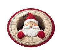 Generico Christmas Rug, 3d Santa Design with Washable Material, Round Mat for Indoor, Optical Illusion Style, Soft Texture Feature, Home Decor Tool, Holiday Accessory for Entryway 39.37x39.37 Inches