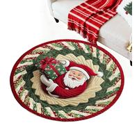 Generico Christmas Rug, 3d Santa Design with Washable Material, Round Mat for Indoor, Optical Illusion Style, Soft Texture Feature, Home Decor Tool, Holiday Accessory for Entryway 39.37x39.37 Inches