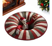 Genérico Christmas Rug, Skull Funny Quilted Entryway Area Rug, 3D Optical Christmas Mat For Kitchen Entryway Entrance Indoor Bathroom Bedroom Winter Farmhouse