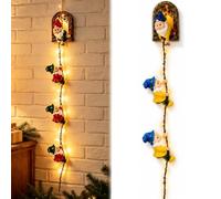 Generico Christmas Santa String Lights, Xmas Climbing String Lights Wall Hanging Decor with Warm LED Glow, Indoor Outdoor Holiday Wall Ornament for Fronts Porch Homes Xmas Decoration