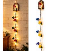 Generico Christmas Santa String Lights, Xmas Climbing String Lights Wall Hanging Decor with Warm LED Glow, Indoor Outdoor Holiday Wall Ornaments for Front Porch Homes Xmas Decoration