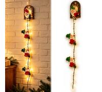 Generico Christmas Santa String Lights, Xmas Climbing String Lights Wall Hanging Decor with Warm LED Glow, Indoor Outdoor Holiday Wall Ornaments for Front Porch Homes Xmas Decoration