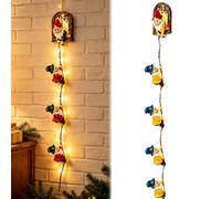 Generico Christmas Santa String Lights, Xmas Climbing String Lights Wall Hanging Decor with Warm LED Glow, Indoor Outdoor Holiday Wall Ornament for Fronts Porch Homes Xmas Decoration