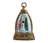 Generico Christmas Snow Globe Lantern -8.2x8.2x19cm Christmas Snow Globe Illuminated Water Lantern | Musical Lighted Holiday Ornament | Retro Winter Scene Decoration with Handle & 6H Timer for Home