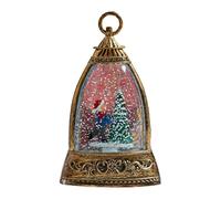 Generico Christmas Snow Globe Lantern -8.2x8.2x19cm Christmas Snow Globe Illuminated Water Lantern | Musical Lighted Holiday Ornament | Retro Winter Scene Decoration with Handle & 6H Timer for Home