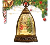Generico Christmas Snow Globe Lights | Winter Snow Globe Lantern | Battery Operated Night Light with Music for Thanksgiving Holiday Birthday Party Offices Home Room Desk Seniors Yard Farm
