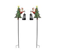 Generico Christmas Solar Stake Light - 2 Pieces Tree Santa Lantern Decor