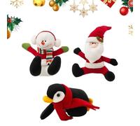 Generico Christmas Stairway Plush - 3 Pieces Santa Claus Penguin Snowman Staircase Decor | Handrail Sliding Animal | for Window Bedroom Living Room Fireplace Mantel