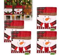 Generico Christmas Themed Chair Covers, Christmas Seat Covers for Dining Room Chairs, for Home Kitchen Holiday Festive Party Decorations (StyleB*4PCS)