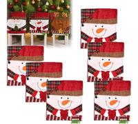 Generico Christmas Themed Chair Covers, Christmas Seat Covers for Dining Room Chairs, for Home Kitchen Holiday Festive Party Decorations (StyleB*6PCS)