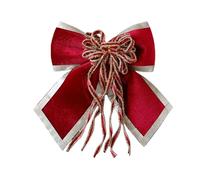 Generico Christmas Tree Bows,25x25cm Vintage Red Gold Velvet, Versatile Holiday Tree Bows Christmas Decorations | for Holiday Wedding Indoor Outdoor Office Farmhouse Wreath Garland Mantel Wall Door