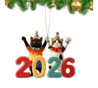 Genérico Christmas Tree Decorations, Decorative Small Kitten Tree Ornaments, 2D Cute Cat 2026 Pendants For Bedroom Kitchen Tovaglia Door Balcony Hallway Window Truck Vehicle SUV Bag