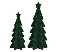 Generico Christmas Tree Figure Decor - Miniature Trees for Living Room | Seasonal Green Display, 2 Piece Set, Festive Tabletop Accent, Home Office, Apartment Holiday Decoration