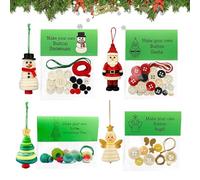 Generico Christmas Tree Ornament Craft Kit - ABS 10x8x1cm | Christmas Button Ornament Making Set | DIY Crafting Set For Holiday Decorations Kids Teens Adults And Festive Fun