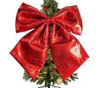 Generico Christmas Tree Topper, Bow Glitter Large Handmade Sequin Ornament
