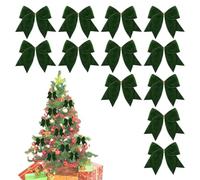 Genérico Christmas Velvet Bows - 6 Inch Retro Holiday Ribbon Decorations | 12 Piece Tree Ornaments Gift Wrapping DIY Crafts Wedding Party Candy Bag Home Décor Accessories Set