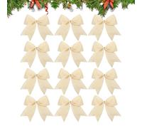 Generico Christmas Velvet Bows - 6 inch Retro Holiday Ribbon Decorations | 12 Piece Tree Ornaments Gift Wrapping DIY Crafts Wedding Party Candy Bag Home Décor Accessories Set