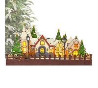 Genérico Christmas Village lighted - Christmas Village Set | Chrîstmas Houses LED Winter Scene Wooden Chrîstmas Villages | Pre-Lit Figurines Christmâs Supplies Desktop Decor for Desktop & Christmâs