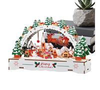 Generico Christmas Village | Rustic Wooden Light Up Christmass House | Table Decor Holiday Mini Houses for Home Decorators Party Planners Event Organizers Collectors Living Room Bedroom Mantel Study