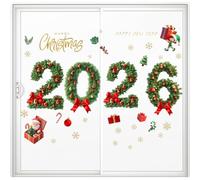 Generico Christmas Window Clings, 2026 Static Holiday Stickers, Removable Decorative Decals, Festive Seasonal Window Art, Easy Application And Removal, for Winter Living Room Bedroom Classroom
