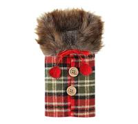 Generico Christmas Wine Bottle Cover, Faux Collar Button Coat, Festive Sweater, Holiday Gift For Men & Women, Christmas Party Decoration & Table Display, 12 * 24cm/4.7 * 9.4inch