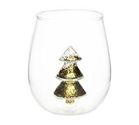 Generico Christmas Wine Glass - 8.5x8.5 X10 Cm Stemless Tree Glassware - Anti-Tip Table Centerpieces | Modern Style, BPA, Christmas Theme Party, Home, Bar, Gift