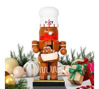 Genérico Christmas Wooden Nutcracker - 16 cm Penguin, Gingerbread Man, Ełf & Christmas Nutcracker Soldier | Holiday Collectible Sculptures For Table Shelf Tovaglia Cabinet Gìft Bag Fillers