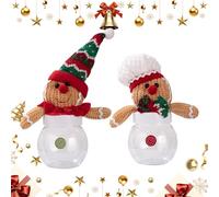 Generico christmasJars With Lids,2 Pieces Gingerbread Man Shaped Storage Organizer - christmasCanister With Lids,for Trinket Snack The christmasCanister WiTreats Stocking Fillers Goodie Party Favor