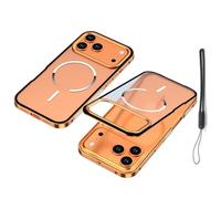 Generico ChubbyCase Ultra - Metal Frame Snap Case with Matte Back For iPhone 17/16 Air Pro Max, ChubbyCase Ultra-Thin Metal Frame Heat Dissipation Case (17 Pro,Orange)