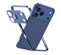 Generico Chubbycase - Ultra-Thin Metal Frame Heat Dissipation Case with Lens Protector - Anti-Scratch, AntiShock, Detachable Lens Cover for iPhone 17/16/15/14/13 Pro Max (15,Dark Blue)