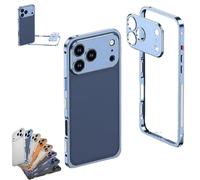 Generico ChubbyCase Ultra-Thin Metal Frame Heat Dissipation Case with Lens Protector, Detachable Metal Lens Cover Protective Case for iPhone 17 Pro Max (for iPhone 17 Pro,Tit Blue)