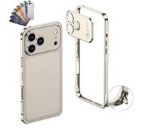 Generico Chubbycase Ultra-Thin Metal Frame Heat Dissipation Case with Lens Protector for iPhone 17 Pro Max, Hollow Bare Phonecase with Anti-Fingerprint Matte Finish (17Air,Rose Gold)