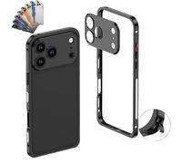 Generico Chubbycase Ultra-Thin Metal Frame Heat Dissipation Case with Lens Protector for iPhone 17 Pro Max, Hollow Bare Phonecase with Anti-Fingerprint Matte Finish (17,Black)