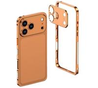 Generico ChubbyCase Ultra-Thin Metal Frame Heat Dissipation Case with Lens Protector for iPhone 17ProMax Ultra Thin Metal Frame Phone Case (For 17 air,Orange)