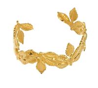 Generico Chunky Maple Leaf Gold Cuff Bracelet per le donne,Bracelet aperto regolabile,Gioielli impilabili retro per il festival, le vacanze, l'aspetto della dichiarazione