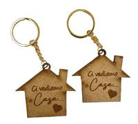 Generico Ci Vediamo a Casa Coppia di Portachiavi in Legno Idea Regalo Natale Compleanno Anniversario Sanvalentino Amore Coppia Casa Nuova Convivenza Matrimonio Neo Sposi Fidanzati Personalizzato