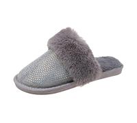 Generico Ciabatte Casa Donna Pelose Peluche Caldo Pantofole Da Casa Chiuse Davanti Leggere Antiscivolo Ciabatte Da Camera Memory Foam Silenziose Termiche Scarpe Fuzzy Semichiuse Lavabili Sliders
