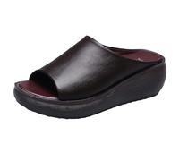 Generico Ciabatte Comode Donna ortopedici da donna con supporto per piatto con suola spessa Sandali romani casual alla Sandali da spiaggia estivi Scarpe con zeppa per Casa e Mare per (Brown, 40)