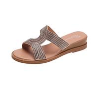Generico Ciabatte con Zeppa Donna Estive ed estivi con sandali con fondo spesso Una parola sandali romani per Mare e Vacanze estive per Casa e Vacanze estive (Gold, 40)