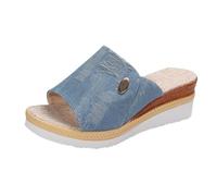 Generico Ciabatte Donna Comfort Da Spiaggia Con Fondo Spesso E Sandali Casual Bocca Di Pesce Per Donne Nuove In Europa Negli Stati Uniti Ciabatt Zeppa Casa Estive Eleganti Ciabatte-Donna- Blu
