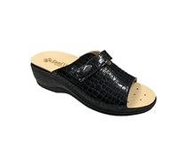Generico Ciabatte Donna da casa Sani Walk con strappo Pantofole Aperte cocco Sottopiede Estraibile Traspirante e Antibatterico Suola Ecologica, nero 37